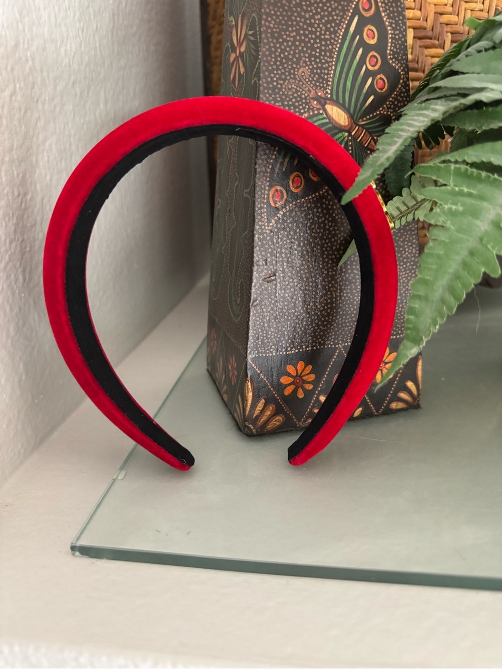 Red Velvet Padded Headband - Women's Fashion Accessory
